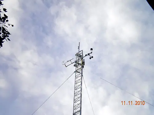 Close up of instrumentation at the top of tower